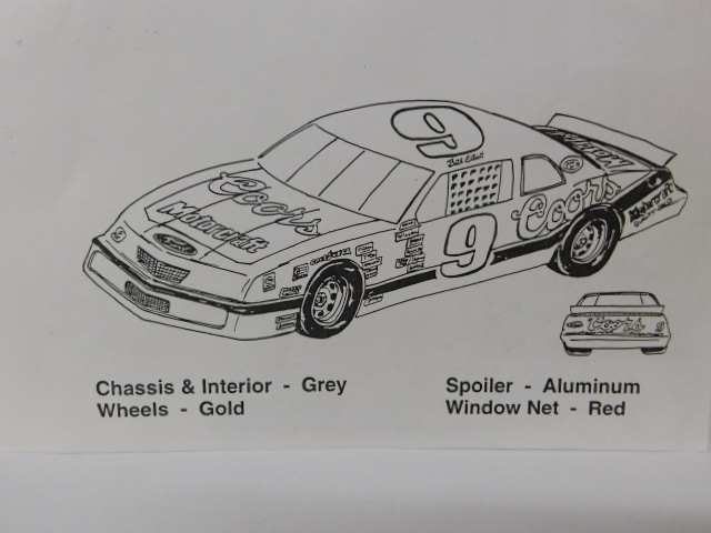 1989-90 Ford THUNDERBIRD BODY W#9 COORS ELLIOTT DECALS Model Car Mountain 1/25 