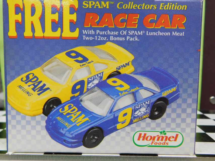1995 HORMEL SPAM LAKE SPEED #9 MELLING 1:64 BLUE CAR in BOX