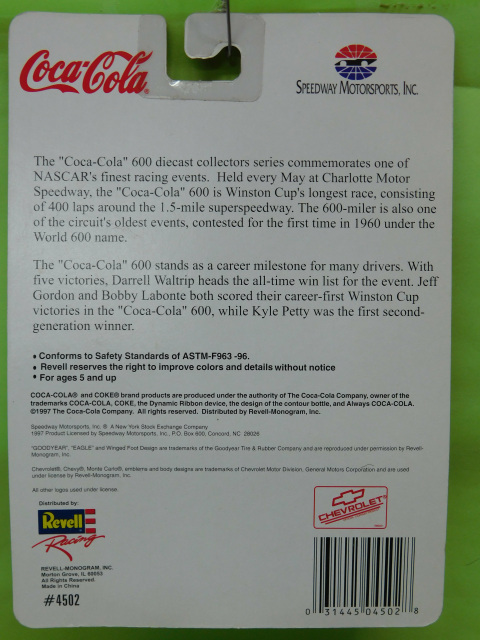 Coca-Cola Revell Racing #1 Monte Carlo 1:64 scale item #4502 