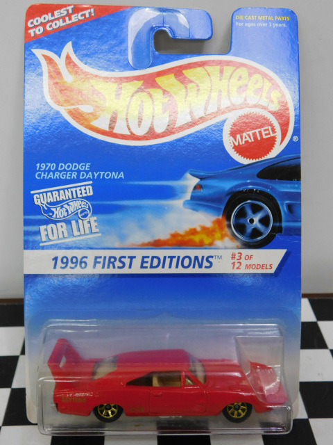 Details about   1996 Hot Wheels #382 First Editions 3/12 1970 DODGE CHARGER DAYTONA Red w/LaceSp 
