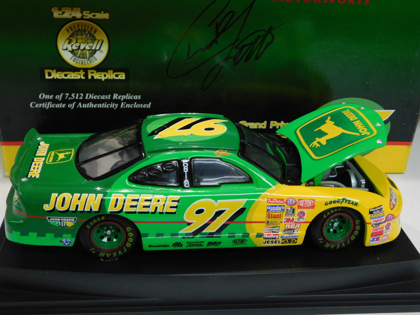 Autographed New 1997 Revell 1:43 Diecast NASCAR Chad Little John Deere Pontiac 
