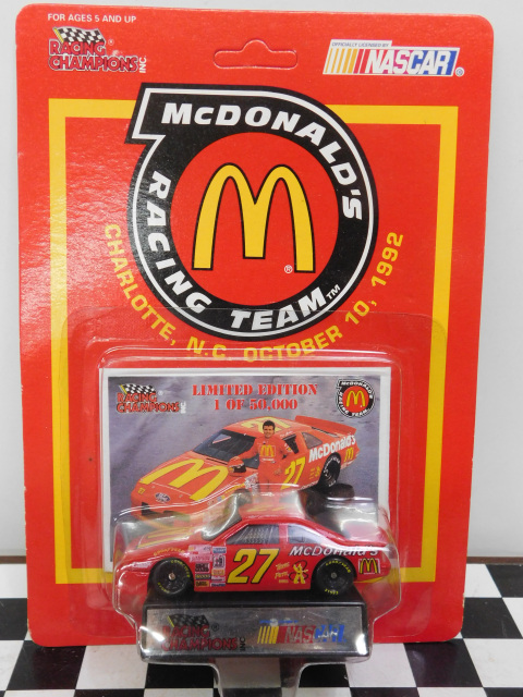 1992 Racing Champions 1:24 Diecast NASCAR Hut Stricklin McDonald's Thunderbird 
