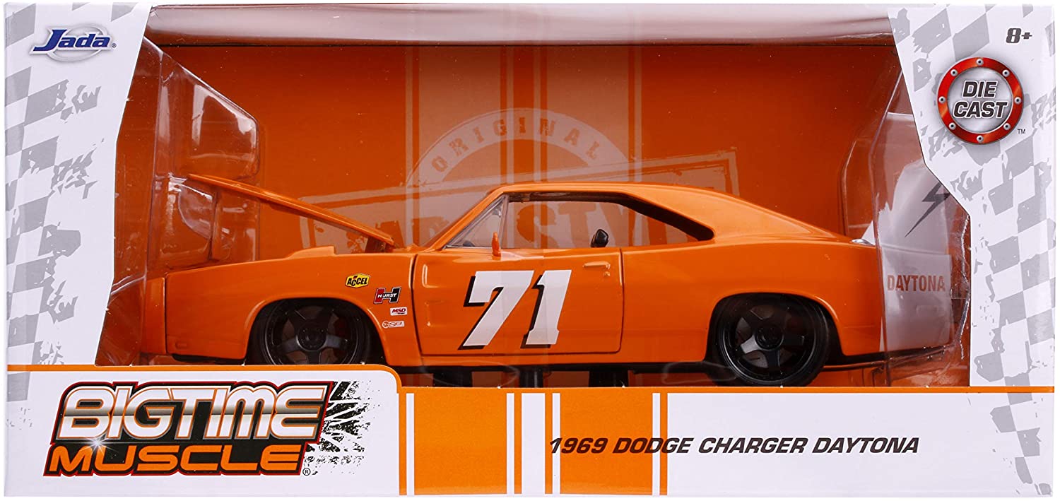 1/24 Jada 1969 Dodge Charger Daytona Orange BigTime Muscle Diecast Orange 97682 