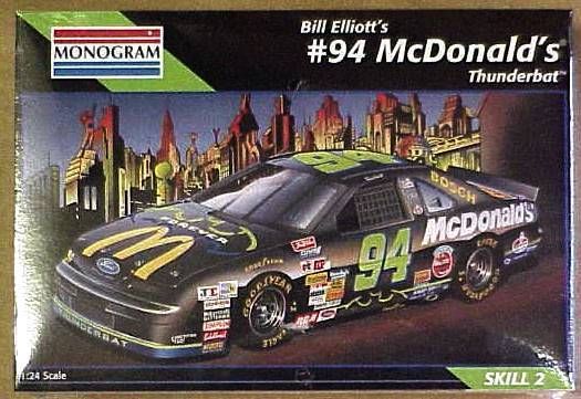 #94 Bill Elliott McDonalds Thunderbat Skill 2 NASCAR Model Kit Monogram 1 24 for sale online